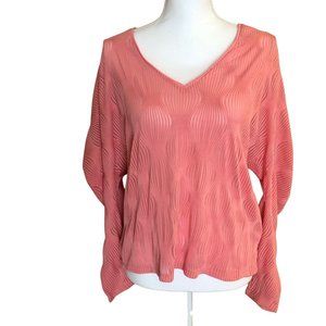 Zara Basic NWT Size Small Coral Retro Style Lightweight Long Sleeve Pullover